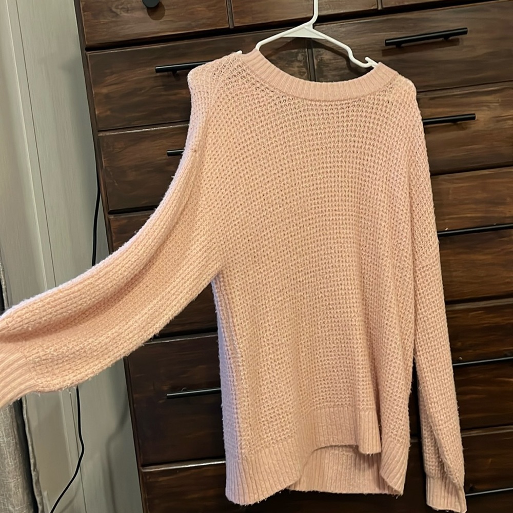 Pink waffle knit American Eagle sweater